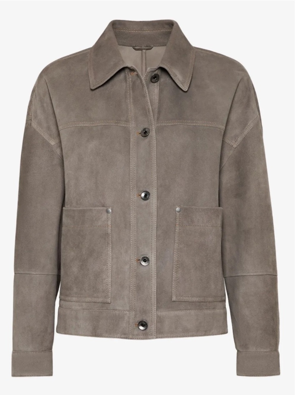 Taupe Grey Leather Jacket